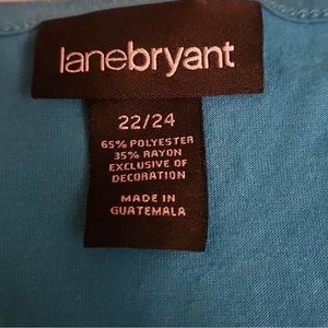 Lane Bryant Blue Top With Ruffle Detail Neckline Size 22/24 (3085)